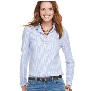 Vineyard Vines Women’s Oxford Light Blue Striped chill mark Button Down
